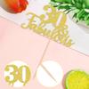 1 PCS 30 & Fabulous Cake Topper Gold Glitter 30th Birthday Anniversary Cake Pick Decoration for 30th Birthday Wedding Anniversary Party Decorations Happy 30th Birthday Cake Decorations Supplies view 3