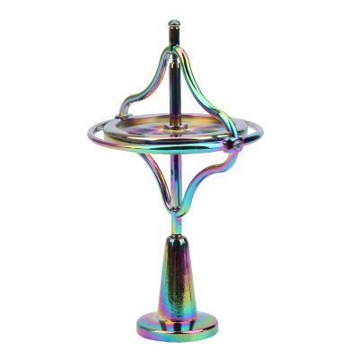 Alloy Gyroscope, Stress Relief Fingertip Toy, Adult Decompression Gyro Toy with Multiple Loops of Rope, Overcome and Fascinates Adults, Colorful Metal Frame,Stainless