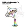 Alloy Gyroscope, Stress Relief Fingertip Toy, Adult Decompression Gyro Toy with Multiple Loops of Rope, Overcome and Fascinates Adults, Colorful Metal Frame,Stainless view 3
