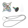 Alloy Gyroscope, Stress Relief Fingertip Toy, Adult Decompression Gyro Toy with Multiple Loops of Rope, Overcome and Fascinates Adults, Colorful Metal Frame,Stainless view 4