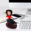Bobblehead Figurine Smiling Man on Black Horse 6.3 inches Toy for Private Collectibles Sculpture Handmade Clay Figurine view 2