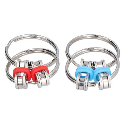 Chain Stress Relief Fidget Chain Toy for Adults with Silicone Red, Blue, Lightweight and Portable, Reduce Stress, Social Tension at Parties or Gatherings