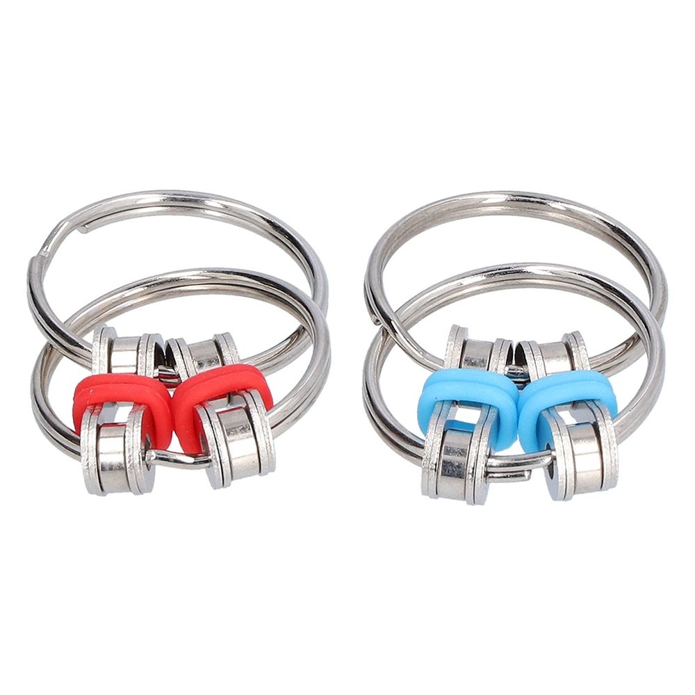 Chain Stress Relief Fidget Chain Toy for Adults with Silicone Red, Blue, Lightweight and Portable, Reduce Stress, Social Tension at Parties or Gatherings
