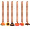 24 Pack Thanksgiving Beaded Necklaces, 31.5 Inch Metallic Orange Beaded Necklaces with Cute Turkey Pumpkin Maple Leaf Felt Pendants for Fall Harvest Festival Decoration, Thanksgiving Party Supplies view 1