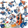 12 in 1 Stem Toys for 5 6 7 8 9+ Year Old Building Block Stem Activities Projects Kit Kids age 4-8 5-7 Creative Set Helicopter Excavator Educationa Engineering Erector Set Birthday Gift Boy Toys Girl view 1