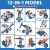 12 in 1 Stem Toys for 5 6 7 8 9+ Year Old Building Block Stem Activities Projects Kit Kids age 4-8 5-7 Creative Set Helicopter Excavator Educationa Engineering Erector Set Birthday Gift Boy Toys Girl view 3
