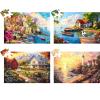 4 Pack 36 Large Piece Puzzle for Seniors Alzheimer Puzzles Dementia Alzheimer's Products Activities for Elderly Adults Lake Farm Easy Jigsaw Puzzle Memory Cognitive Games with 4 Storage Bags view 1