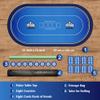 EVTHSU Poker Table Top Mat 70" X 35", Portable Texas Hold'em Casino Table Topper for 8-10 Players, Rubber Game Mat with Carrying Bag, 8 Coasters, 8 Hand Ranking Cards for Home Game Nights (Oval, Blue) view 2