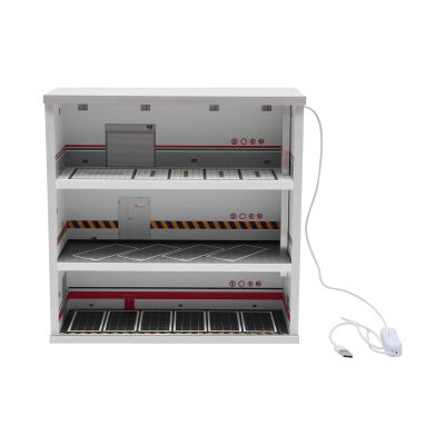164 Model Car Parking Display Case, 3-Layer Model Display Cabinet with LED Lights, Scenery Simulation Parking Lot Acrylic Display Case Desktop Decor, Garage Display Case