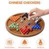12-Inch Wooden Chinese Checkers Set - Classic Round Design with 60 Acrylic Marbles in 6 Vibrant Colors - Includes 12 Bonus Spare Marbles - Family Strategy Board Game for Kids and Adults view 3