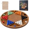 12-Inch Wooden Chinese Checkers Set - Classic Round Design with 60 Acrylic Marbles in 6 Vibrant Colors - Includes 12 Bonus Spare Marbles - Family Strategy Board Game for Kids and Adults view 4