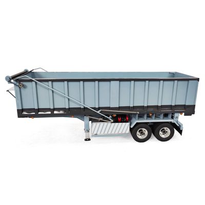 wheelfun 1/14 Metal 2-axle Hydraulic Dump Trailer Electric Tarpaulin for RC Tractor Truck Hydraulic System Electric Lifting Legs Hobby Grade Model