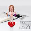 Custom Bobblehead Figure Striped Shirt Glasses Holding Colored Bottles Toy for Private Collectibles Sculpture Handmade Clay Figurine view 2
