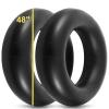 BBTO 2 Pcs 48 Inch River Tube for Floating Heavy Duty Rubber Inflatable Inner Tube Sled Large River Float for Summer Swimming Pool Party Closing Floating Rafting Adults, Black view 1