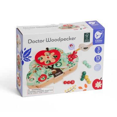 Classic World Doctor Woordpecker Wooden Catch, 13 pcs,