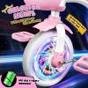 Kkdi Toddler Tricycle for 1-3 3-5 Year Olds, 2 3 4 5 Year Old Girl Birthday Gifts, Pink Toddler Baby Bike, Outdoor Riding Toys for Ages 2-4, 4-Level Adjustable Seat, 3 Color Light Wheels, 2 Baskets view 2