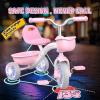 Kkdi Toddler Tricycle for 1-3 3-5 Year Olds, 2 3 4 5 Year Old Girl Birthday Gifts, Pink Toddler Baby Bike, Outdoor Riding Toys for Ages 2-4, 4-Level Adjustable Seat, 3 Color Light Wheels, 2 Baskets view 4