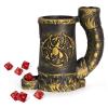 Mug Dice Tower - Dice Rolling Tower,(7PCS D20 Dice Set Included) for DND Gift and Dungeons and Dragon, Tabletop Games, Drink Holder, Tavern Style Board Game Roller (Gold) view 1
