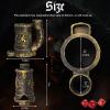Mug Dice Tower - Dice Rolling Tower,(7PCS D20 Dice Set Included) for DND Gift and Dungeons and Dragon, Tabletop Games, Drink Holder, Tavern Style Board Game Roller (Gold) view 4