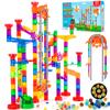 247Pcs Marble Run with Motorized Elevator, Construction Building Blocks Toys with 30 Glass Marbles and 30 Glow in The Dark Marbles, STEM Gifts for Boys and Girls view 1