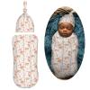 Muishi Foxes and Hedgehogs Newborn Swaddle Blankets Hat Sets Soft Baby Receiving Blanket Swaddle Sack for Baby Shower Infant Boy Girl Gift view 2
