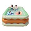 Inflatable Swimming Pool,Inflatable Swimming Pool 3 Layers Foldable PVC Blowing Swimming Pool for Indoor Yard (1.5M) view 2