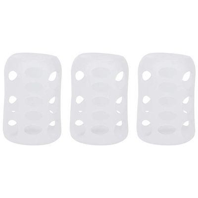 Bottle Protective Covers,3Pcs Baby Feeding Bottle Cover Silicone Milk Bottle Protective Case Anti Drop Sleeve for Home Travel (White)