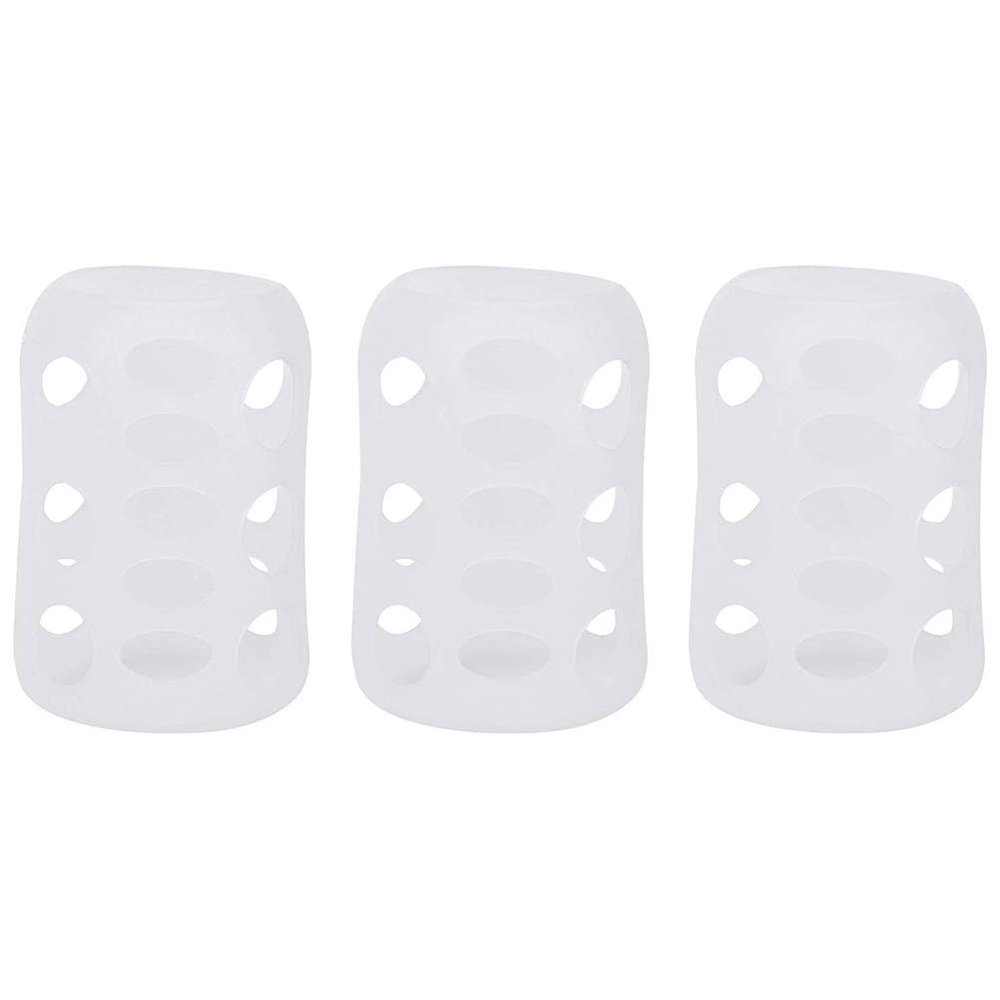 Bottle Protective Covers,3Pcs Baby Feeding Bottle Cover Silicone Milk Bottle Protective Case Anti Drop Sleeve for Home Travel (White)