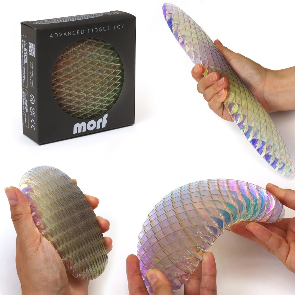 Morf Fidget Worm Toy - Flexible 3D Sensory Slug Figgy Toy for Kids, Teens, and Adults  Stretchy, Quiet, Stress and Anxiety Relief, Focus - For Play, School, Work Gifts, Great For Classroom and Office