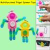 8 Pack Pop Fidget Spinner, Deformable Luminous Fidget Spinners Toy, Wacky Tracks Fidget Toys, Keychain Fidget Toys for Birthday Gifts Basket Stuffers Classroom Prizes Party Favors view 3
