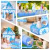 3 in 1 Girls Frozen Play Tent for Kids: Pop Up Baby Playhouse with Toddlers Crawl Tunnel, Ball Pit and Princess Castle Tent - Children Play Tent Frozen Toys Indoor and Outdoor Game for Birthday Gift view 4