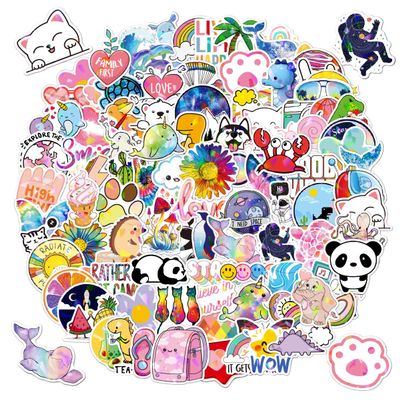 100 Cute Assorted Animal Holographic Stickers Fun Sparkly Glitter Kawaii Bulk Variety Pack, Waterproof Vinyl Decals for Girls, Kids & Teens, Great for Water Bottles, Classroom Rewards, Luggage