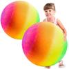 18 Inch Rubber Playground Balls for Kids - (2-Pack) Giant Large Rainbow Inflatable Bouncy Play Ball - Big Size, Kickballs, Fun for Park, Recess, Backyard, Indoor and Outdoor Games with Hand Pump view 1