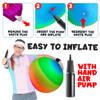 18 Inch Rubber Playground Balls for Kids - (2-Pack) Giant Large Rainbow Inflatable Bouncy Play Ball - Big Size, Kickballs, Fun for Park, Recess, Backyard, Indoor and Outdoor Games with Hand Pump view 3