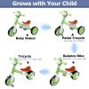 Toddler Balance Bike for Boys Girls, Tricycle for Toddlers 1-5 Year Olds, Toddler Tricycle with Light & Music Front, Kids Bicycle with Removable Pedal, Birthday Gifts for 1 2 3 4 5 Year (Green) view 2