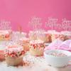 24 PCS Happy Birthday Cupcake Toppers Glitter Picks for Celebrating Anniversary Theme Party Cake Decorations Supplies Light Pink view 4