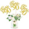 12 PCS Cheers to 90 Centerpiece Sticks Double Sided Glitter 90th Birthday Cake Toppers Number 90 Centerpieces Table Flower Topper Decorations for 90th Birthday Party Centerpiece Supplies Gold view 1