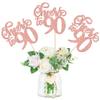 12 PCS Cheers to 90 Centerpiece Sticks Double Sided 90th Birthday Cake Toppers Number 90 Centerpieces Table Flower Topper Decorations for 90th Birthday Party Centerpiece Supplies Rose Gold view 1