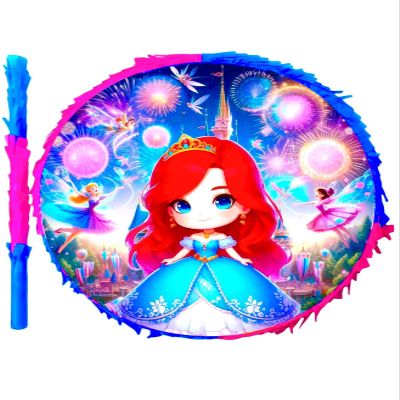 Piata de princesa sirena para cumpleaos y fiesta en forma de tambor e imagen full hd para nias princesa sirena, animales, nias, party, diversion