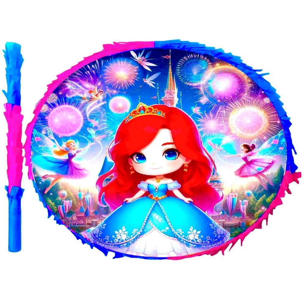 Piata de princesa sirena para cumpleaos y fiesta en forma de tambor e imagen full hd para nias princesa sirena, animales, nias, party, diversion