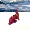 3D Printed Dragon, 3D Printed Articulated Dragon, Clover Crystal Easter Gemstone Orchid Rose Coral Reef Woodland Dragon, Fidget Toy Adults Fidget Toys - BD1 (Gemstone Baby Dragon, Red Purple Gold) view 2