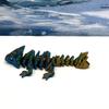 3D Printed Dragon, 3D Printed Articulated Dragon, Clover Crystal Easter Gemstone Orchid Rose Coral Reef Woodland Dragon, Fidget Toy Adults Fidget Toys - BD1 (Gemstone Baby Dragon, Orange Blue Green) view 2