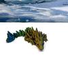 3D Printed Dragon, 3D Printed Articulated Dragon, Clover Crystal Easter Gemstone Orchid Rose Coral Reef Woodland Dragon, Fidget Toy Adults Fidget Toys - BD1 (Gemstone Baby Dragon, Orange Blue Green) view 3