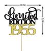 Leetaivie Limited Edition 1955 Cake Topper, Happy 71th Birthday Cake Topper, Men and Women Cheer 71 Years /71 & Fabulous Cake Decoration, Black Gold Glitter 71th Birthday Party Decoration Supplies view 2