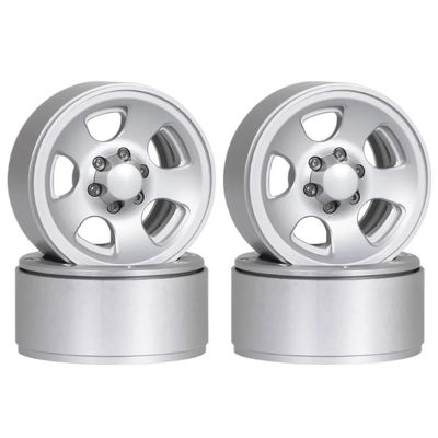 4PCS Metal Retro 5 Spokes 1.9 Inch Beadlock Wheels Rim 55x26mm Compatible with 1/10 RC Crawler RR10