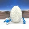 3D Printed Dragon with Dragon Egg, Articulated Fidget Toy Dragon, 12" White and Blue Gemstone Dragon, Executive Desk Toy D063WB view 3