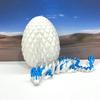 3D Printed Dragon with Dragon Egg, Articulated Fidget Toy Dragon, 12" White and Blue Gemstone Dragon, Executive Desk Toy D063WB view 4