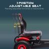 Aosom Kids Pedal Go Kart, Outdoor Ride on Toys with Adjustable Seat, Sharp Handling, Handbrake, 4 Non-Slip Rubber Wheels for Boys & Girls Aged 5-12 Years Old, Red view 3