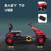 Aosom Kids Pedal Go Kart, Outdoor Ride on Toys with Adjustable Seat, Sharp Handling, Handbrake, 4 Non-Slip Rubber Wheels for Boys & Girls Aged 5-12 Years Old, Red view 4