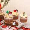 Ercadio 25 Pack Resin Christmas Scene Cupcake Toppers 3D Santa Claus Snowman Christmas Tree Picks for Xmas Holiday Birthday Eve Party Cake Decor view 3
